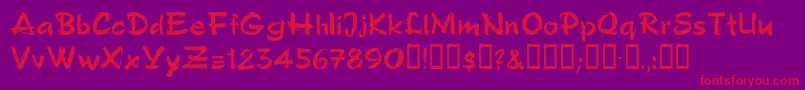 Polosemiscript Font – Red Fonts on Purple Background