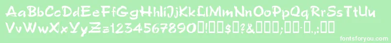 Polosemiscript Font – White Fonts on Green Background