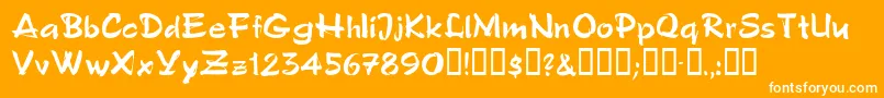 Polosemiscript Font – White Fonts on Orange Background