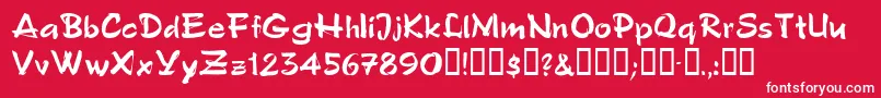 Polosemiscript Font – White Fonts on Red Background