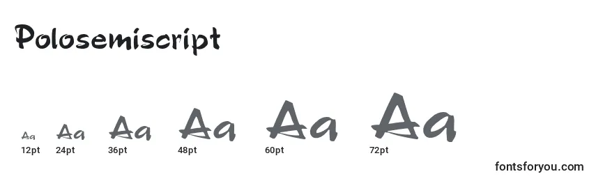 Размеры шрифта Polosemiscript