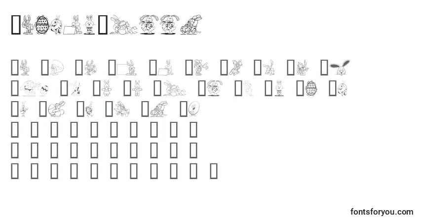 Schriftart EasterHoppy – Alphabet, Zahlen, spezielle Symbole