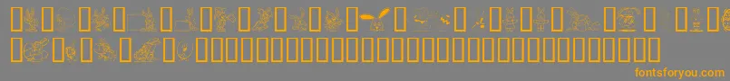 フォントEasterHoppy – オレンジの文字は灰色の背景にあります。