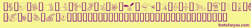 Police EasterHoppy – polices violettes sur fond jaune