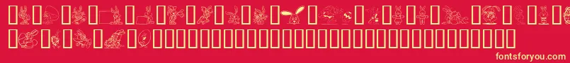 EasterHoppy Font – Yellow Fonts on Red Background