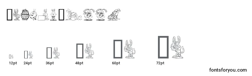 Размеры шрифта EasterHoppy