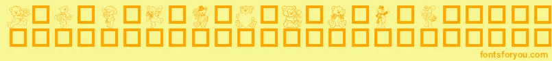 Teddydings2Dl Font – Orange Fonts on Yellow Background