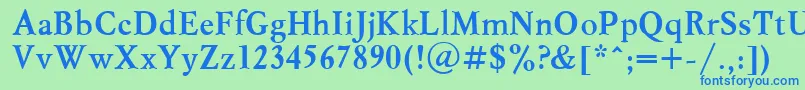 MyslcttBold Font – Blue Fonts on Green Background