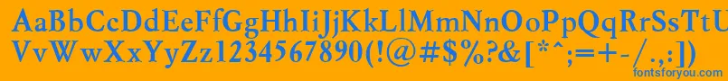 MyslcttBold Font – Blue Fonts on Orange Background