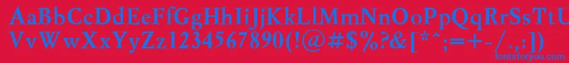 MyslcttBold Font – Blue Fonts on Red Background