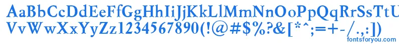 フォントMyslcttBold – 青いフォント
