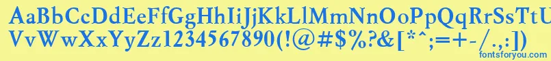 MyslcttBold Font – Blue Fonts on Yellow Background