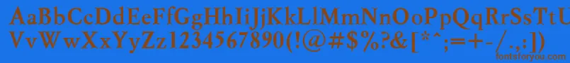 MyslcttBold Font – Brown Fonts on Blue Background