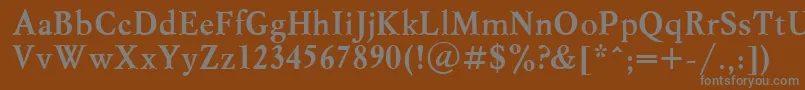 MyslcttBold-Schriftart – Graue Schriften auf braunem Hintergrund
