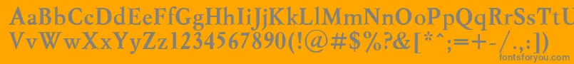 フォントMyslcttBold – オレンジの背景に灰色の文字