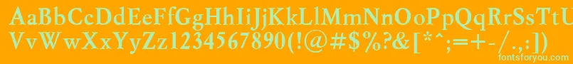 MyslcttBold Font – Green Fonts on Orange Background