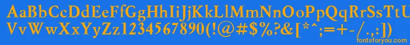 MyslcttBold Font – Orange Fonts on Blue Background