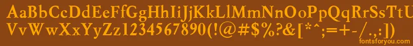 MyslcttBold Font – Orange Fonts on Brown Background