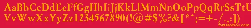 MyslcttBold Font – Orange Fonts on Red Background