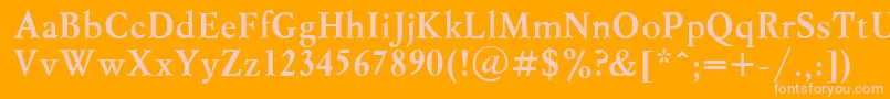 MyslcttBold Font – Pink Fonts on Orange Background