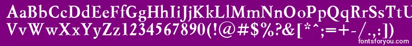 フォントMyslcttBold – 紫の背景に白い文字