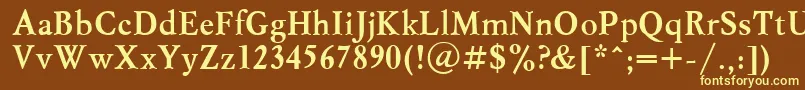 MyslcttBold Font – Yellow Fonts on Brown Background