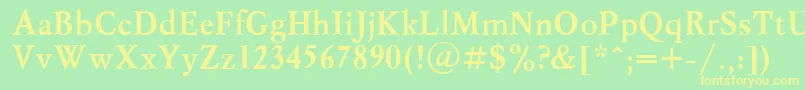 MyslcttBold Font – Yellow Fonts on Green Background