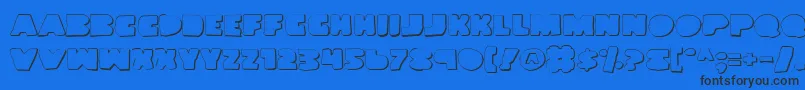 LandWhaleOutlineGrunge Font – Black Fonts on Blue Background