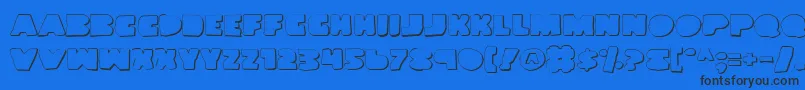 LandWhaleOutlineGrunge-Schriftart – Schwarze Schriften auf blauem Hintergrund