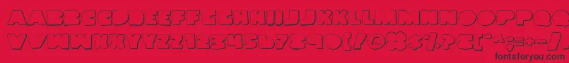 LandWhaleOutlineGrunge-fontti – mustat fontit punaisella taustalla