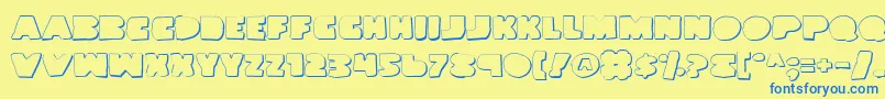 Шрифт LandWhaleOutlineGrunge – синие шрифты на жёлтом фоне