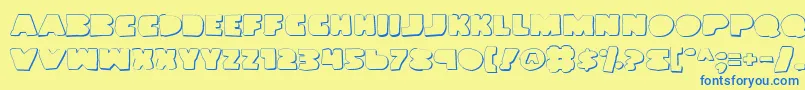 LandWhaleOutlineGrunge Font – Blue Fonts on Yellow Background