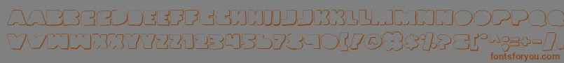 フォントLandWhaleOutlineGrunge – 茶色の文字が灰色の背景にあります。