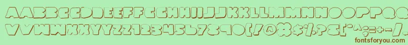 LandWhaleOutlineGrunge Font – Brown Fonts on Green Background