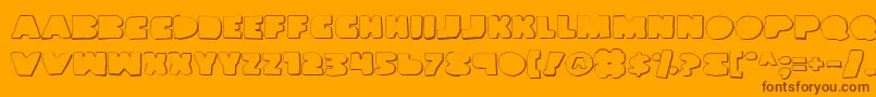 LandWhaleOutlineGrunge Font – Brown Fonts on Orange Background