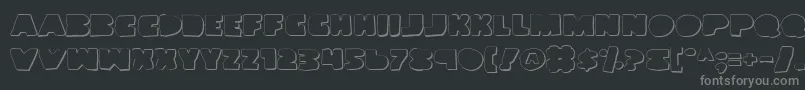 LandWhaleOutlineGrunge-fontti – harmaat kirjasimet mustalla taustalla