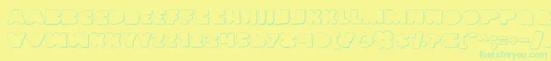 LandWhaleOutlineGrunge-fontti – vihreät fontit keltaisella taustalla