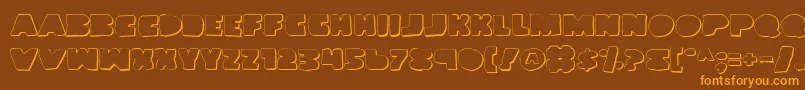 LandWhaleOutlineGrunge-Schriftart – Orangefarbene Schriften auf braunem Hintergrund