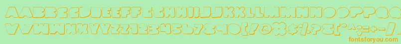 LandWhaleOutlineGrunge Font – Orange Fonts on Green Background