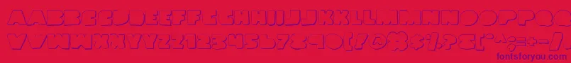 Шрифт LandWhaleOutlineGrunge – фиолетовые шрифты на красном фоне