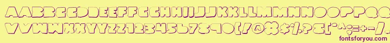 LandWhaleOutlineGrunge Font – Purple Fonts on Yellow Background