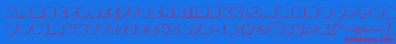 LandWhaleOutlineGrunge-Schriftart – Rote Schriften auf blauem Hintergrund