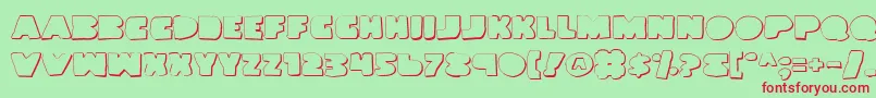 LandWhaleOutlineGrunge Font – Red Fonts on Green Background