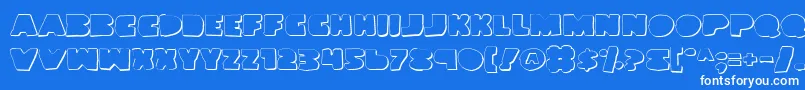 LandWhaleOutlineGrunge Font – White Fonts on Blue Background