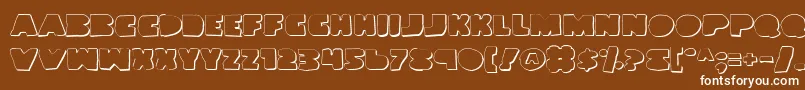 LandWhaleOutlineGrunge-fontti – valkoiset fontit ruskealla taustalla
