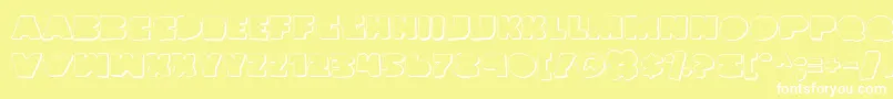 LandWhaleOutlineGrunge-Schriftart – Weiße Schriften auf gelbem Hintergrund