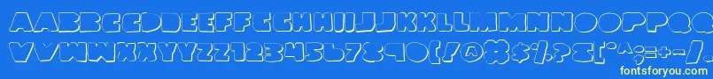 LandWhaleOutlineGrunge Font – Yellow Fonts on Blue Background