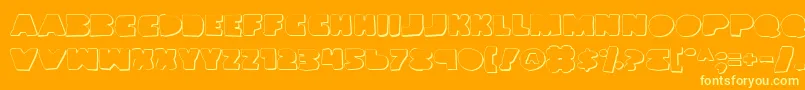 LandWhaleOutlineGrunge-Schriftart – Gelbe Schriften auf orangefarbenem Hintergrund