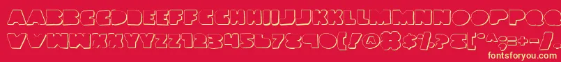 LandWhaleOutlineGrunge Font – Yellow Fonts on Red Background