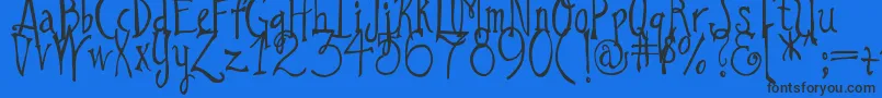 DjbILoveAGinger-Schriftart – Schwarze Schriften auf blauem Hintergrund